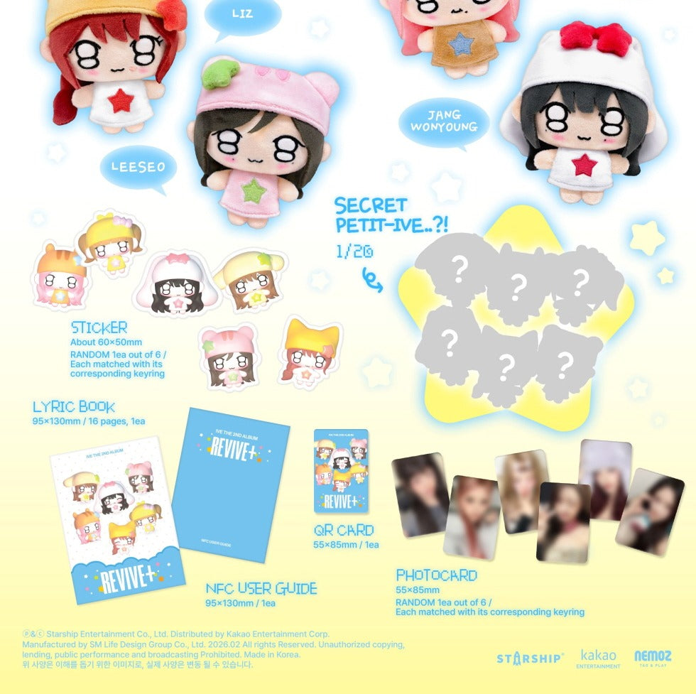 IVE REVIVE+ PETIT-IVE レイ キーホルダー トレカ④ IVE - 2nd Album [REVIVE+] PETIT-IVE Version (6 Versions) Random