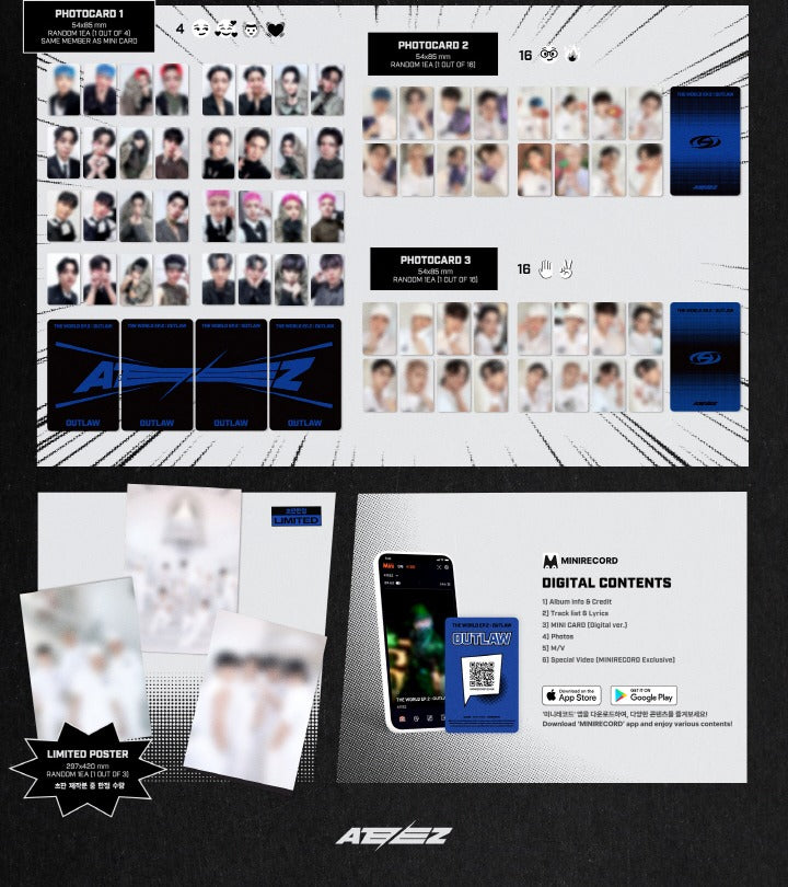 ateez アチズ outlaw platform プラットフォーム まとめ売り ATEEZ – [THE WORLD EP.2: OUTLAW] (PLATFORM VER.) Case + Mini