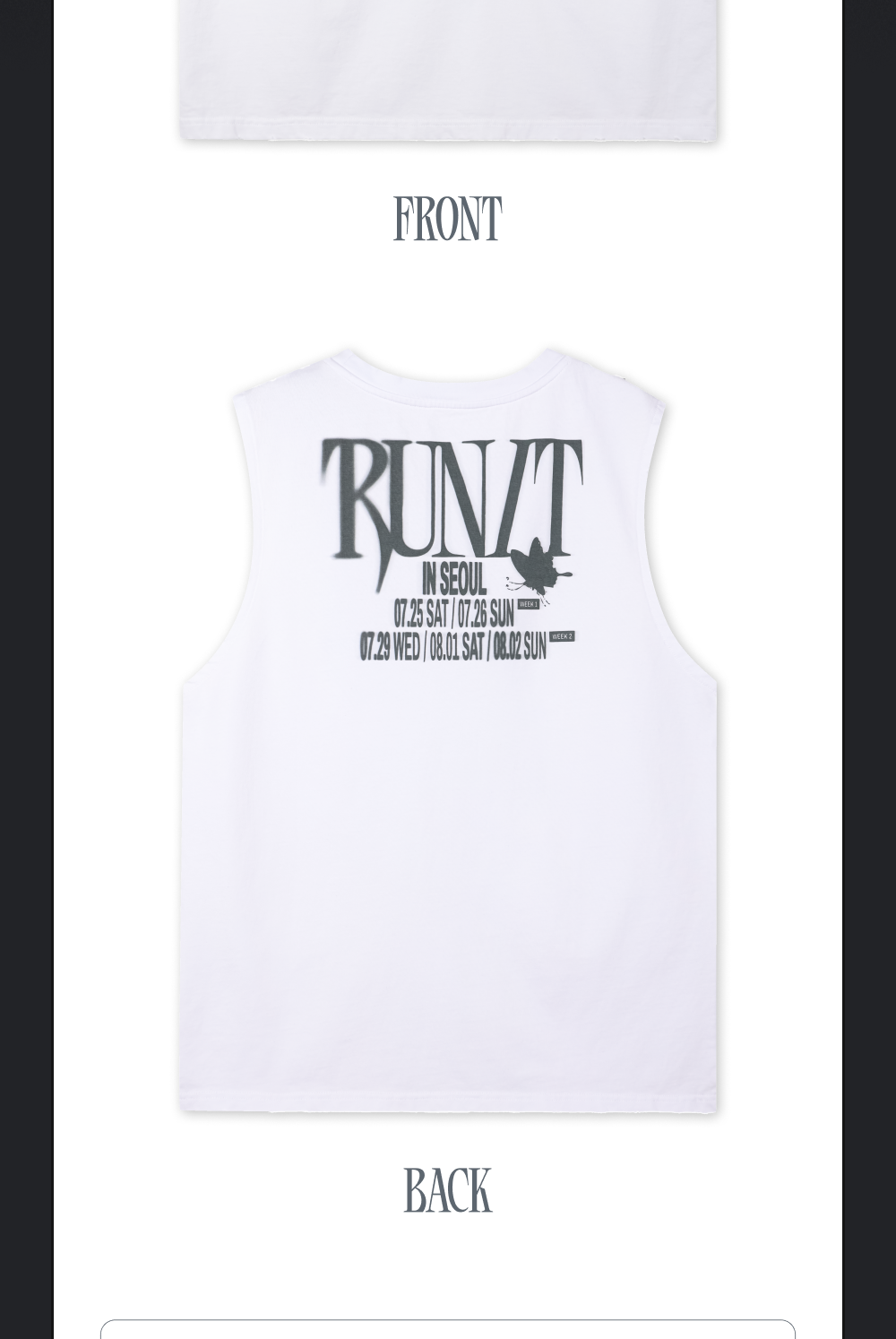 (PRE-ORDER 2026-11-16) Stray Kids - [Stray Kids World Tour <RUN IT SEOUL> Merch] SLEEVELESS TOP - RUN IT (POB Included Based on Order Amount)