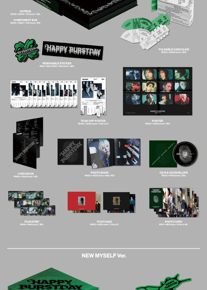SEVENTEEN - 5th Album [HAPPY BURSTDAY] (3 Versions) Set (POB - ID Photo 3ea Included - Limited Quantity)