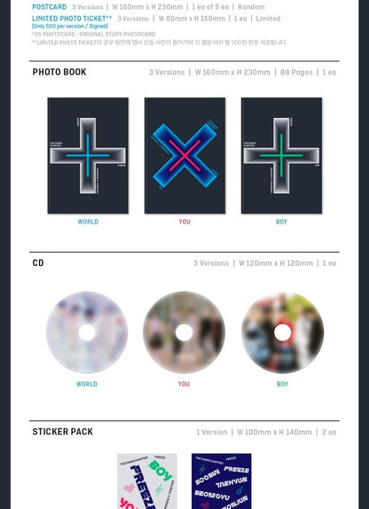 TOMORROW X TOGETHER (TXT) - 2ND ALBUM [THE CHAOS CHAPTER - FREEZE] (3 versions).