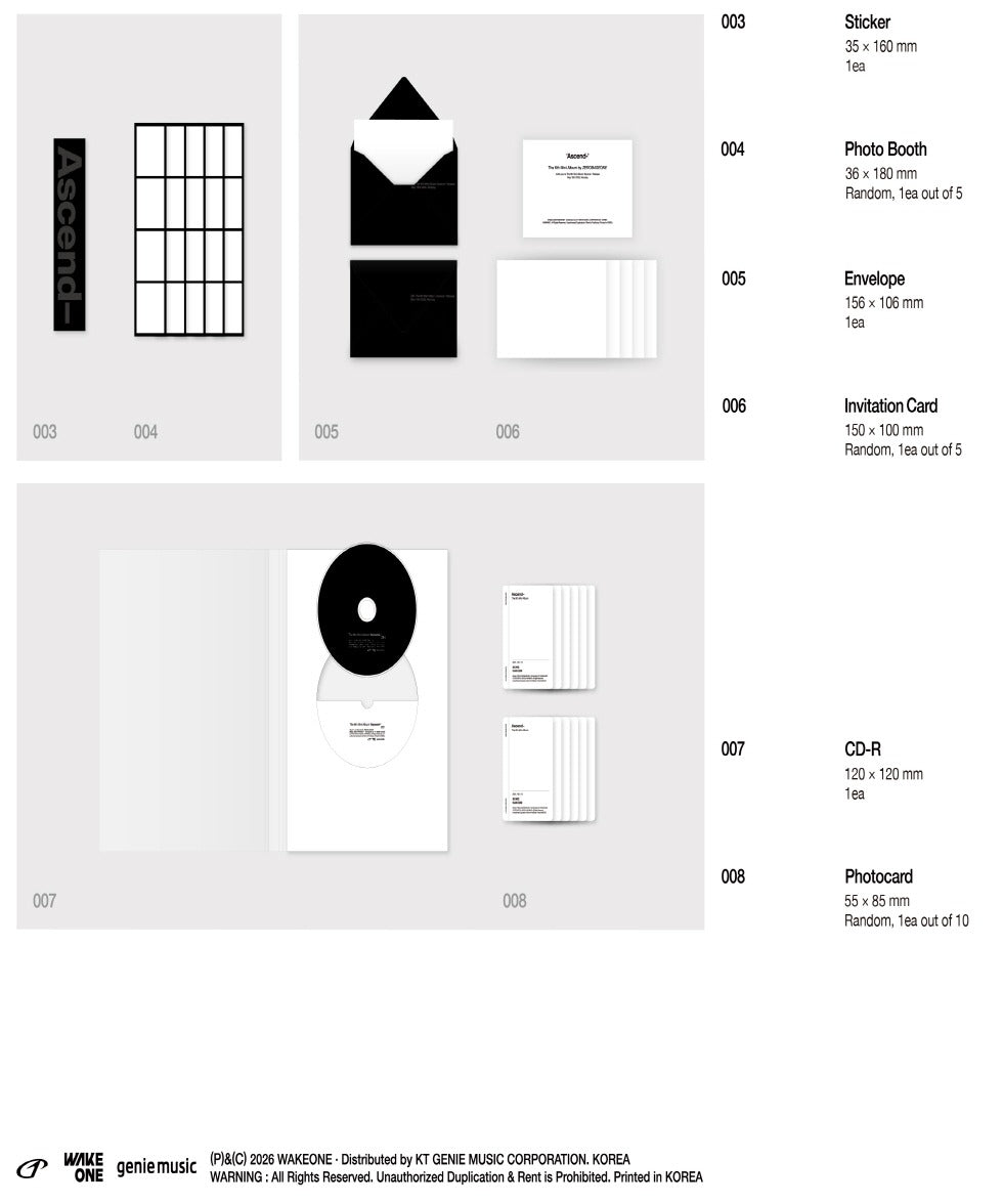 (PRE-ORDER 2026-05-19) ZEROBASEONE - 6th Mini Album [Ascend-] (2 Versions) Set (POB Included - Pre Order only)