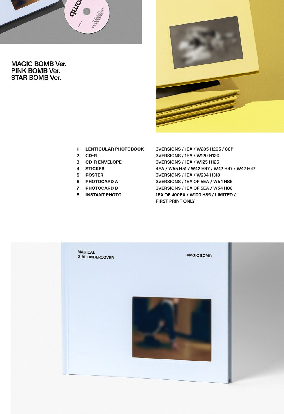 (PRE-ORDER 2025-06-16) ILLIT - 3rd Mini Album [bomb] (3 Versions) Set (POB - Photocard 3ea included - pre-order only)