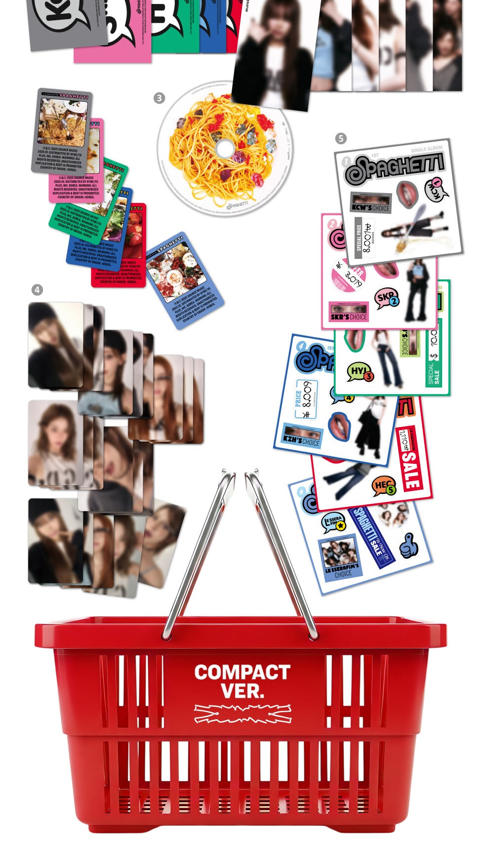 LE SSERAFIM - 1st Single Album [SPAGHETTI] Compact Version (6 Versions).