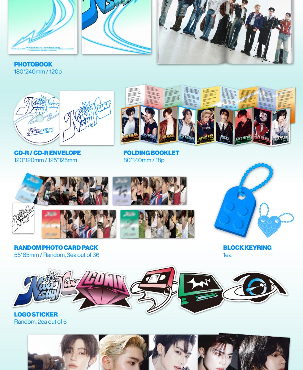 (PRE-ORDER 2025-09-02) ZEROBASEONE - 1st Full Album [NEVER SAY NEVER] Photobook Version (2 Versions) Random 1ea (POB - Photocard 1ea Included - Pre-order only)