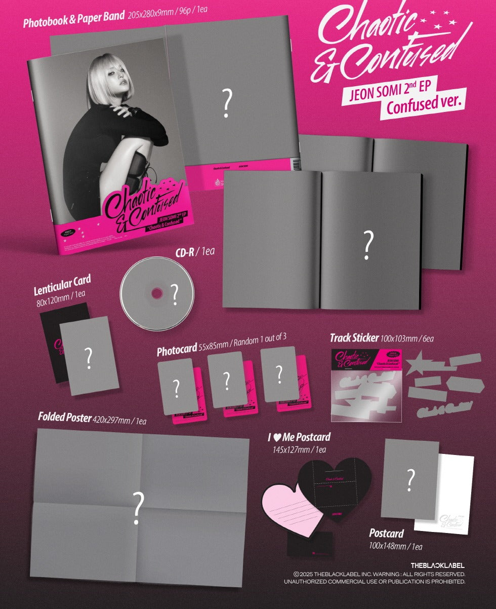 (PRE-ORDER 2025-08-11) Jeon Somi - 2nd EP Album [Chaotic & Confused] (2 Versions) Random 1ea