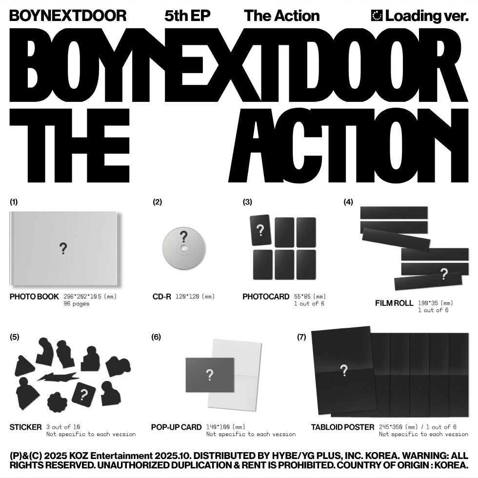 (PRE-ORDER 2025-10-20) BOYNEXTDOOR - 5th EP Album [The Action] (3 Versions) Set