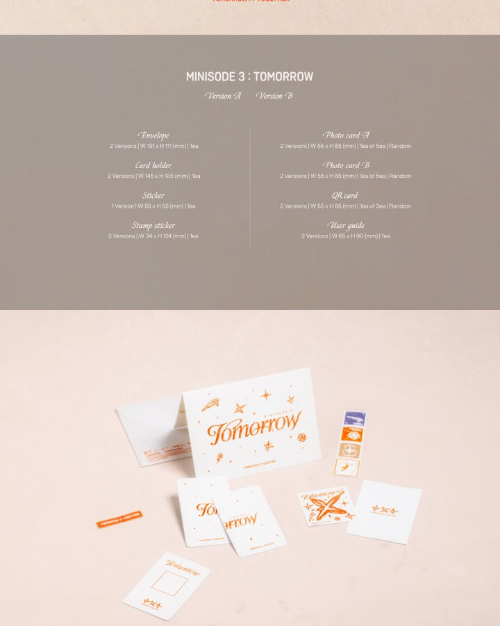 TOMORROW X TOGETHER TXT minisode 3: Tomorrow Weverse Version (2 Versions) Random.