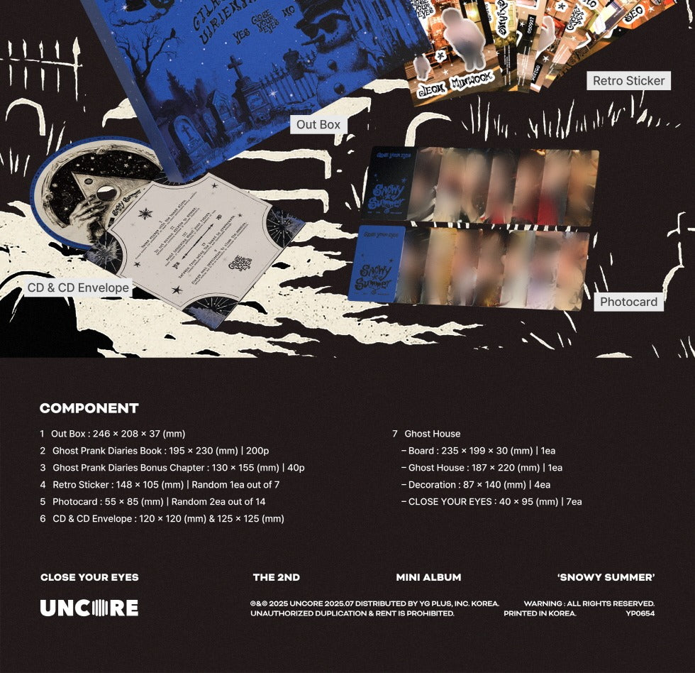 CLOSE YOUR EYES - 2nd Mini Album [Snowy Summer] Ghost Board Version.
