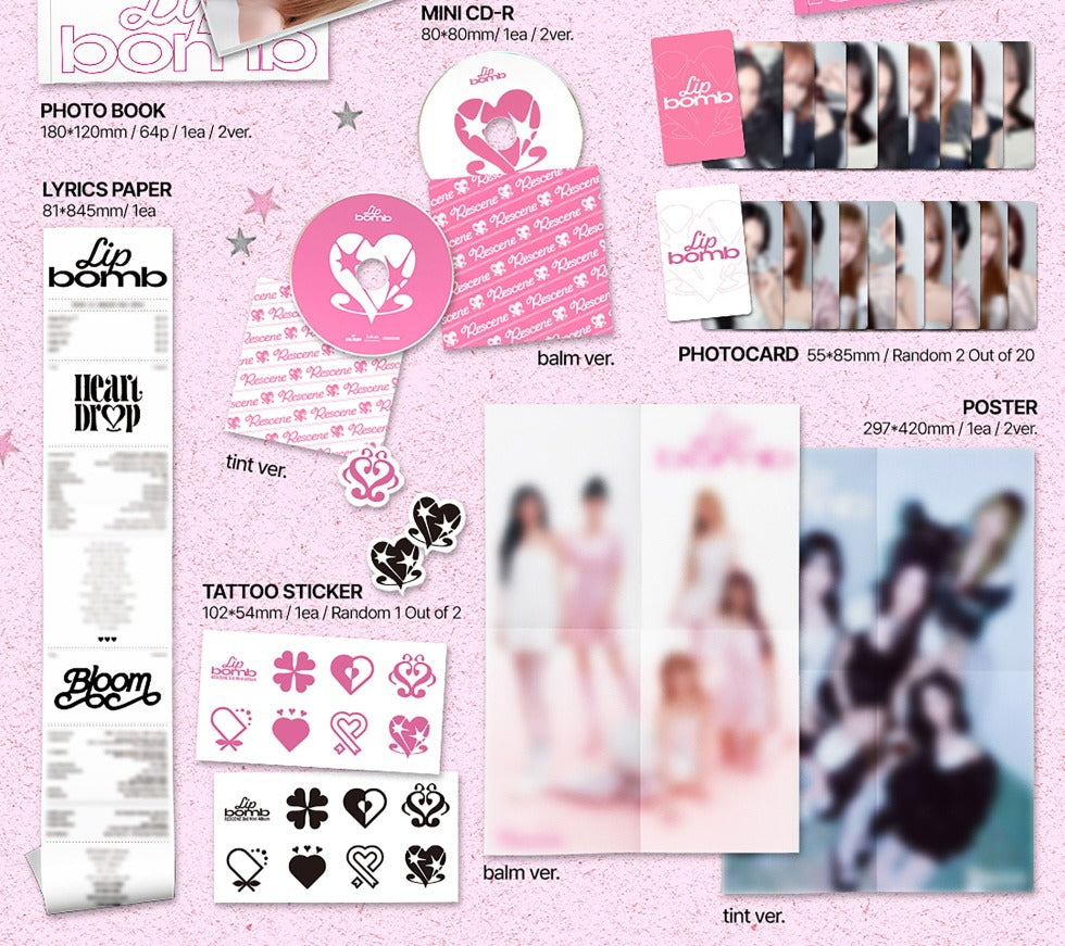 (PRE-ORDER 2025-11-26) RESCENE - 3rd Mini Album [lip bomb](2 Versions) Random 1ea