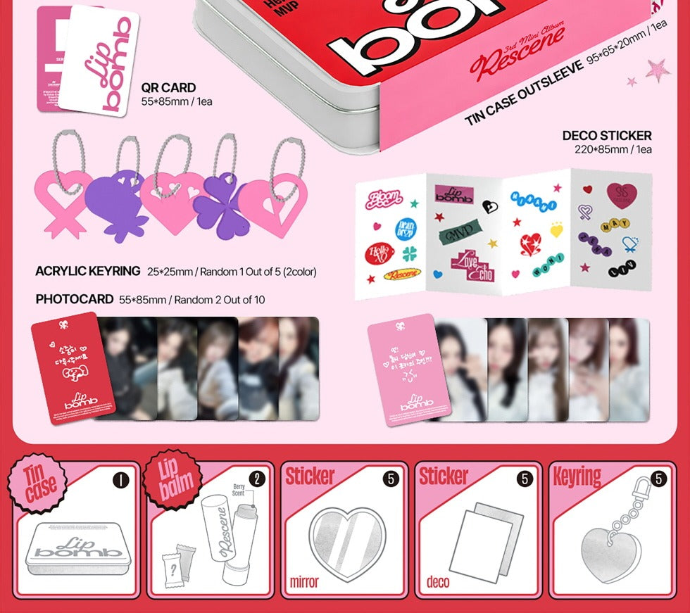 RESCENE - 3rd Mini Album [lip bomb] lip balm Version (QR Version