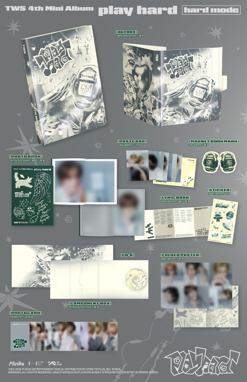 (PRE-ORDER 2025-10-13) TWS - 4th Mini Album [play hard] (2 Versions) Set (POB - Photocard 2ea Included - Pre-order only).