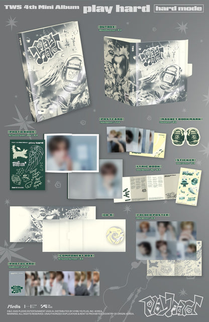 (PRE-ORDER 2025-10-13) TWS - 4th Mini Album [play hard] (2 Versions) Set (POB - Photocard 2ea Included - Pre-order only).