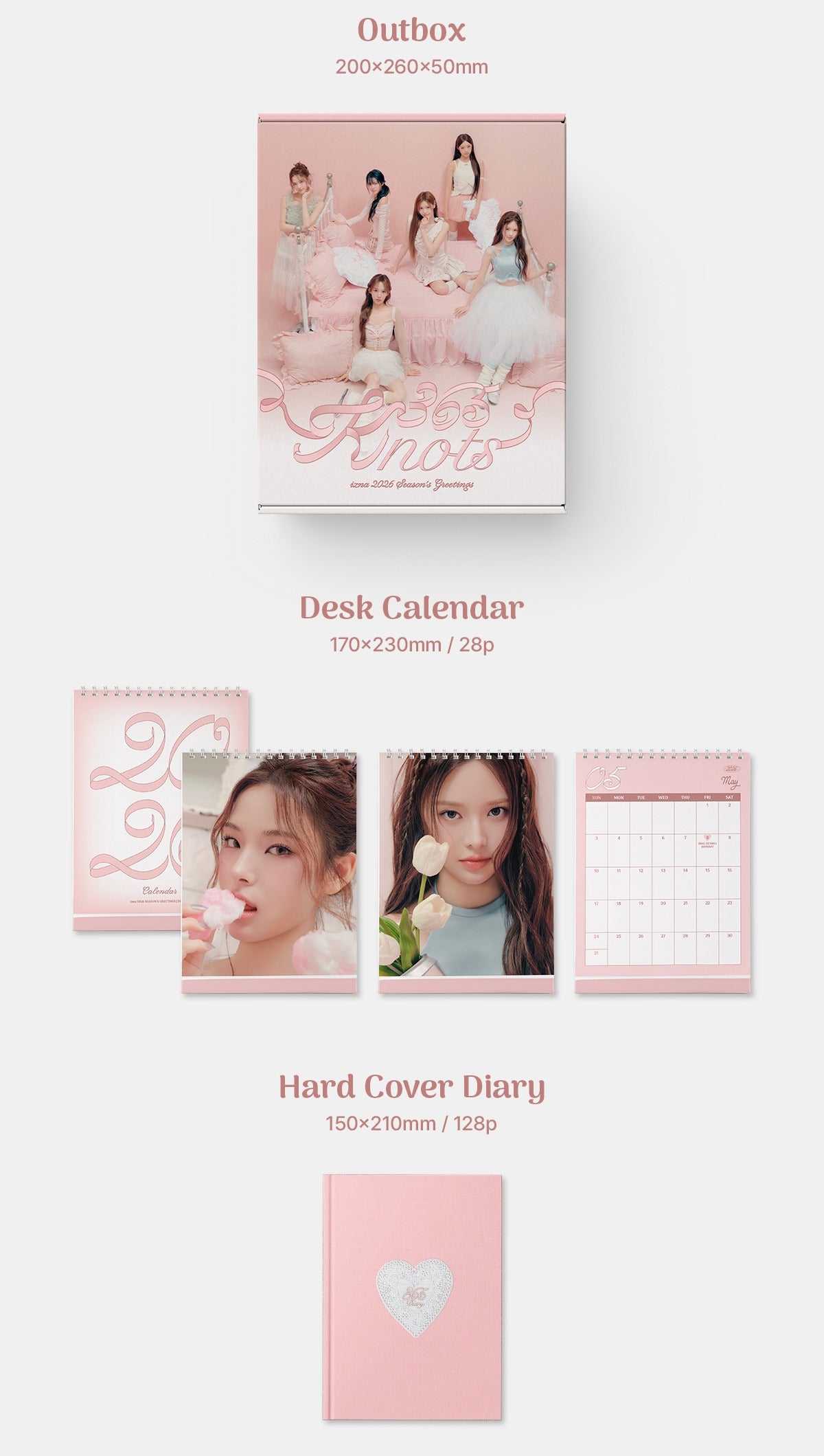 (PRE-ORDER 2026-01-30) izna - 2026 Season's Greetings [365 Knots](POB - Photocard 6ea 1set)(💝 K-Towns 2026 Season's Greetings Event!)