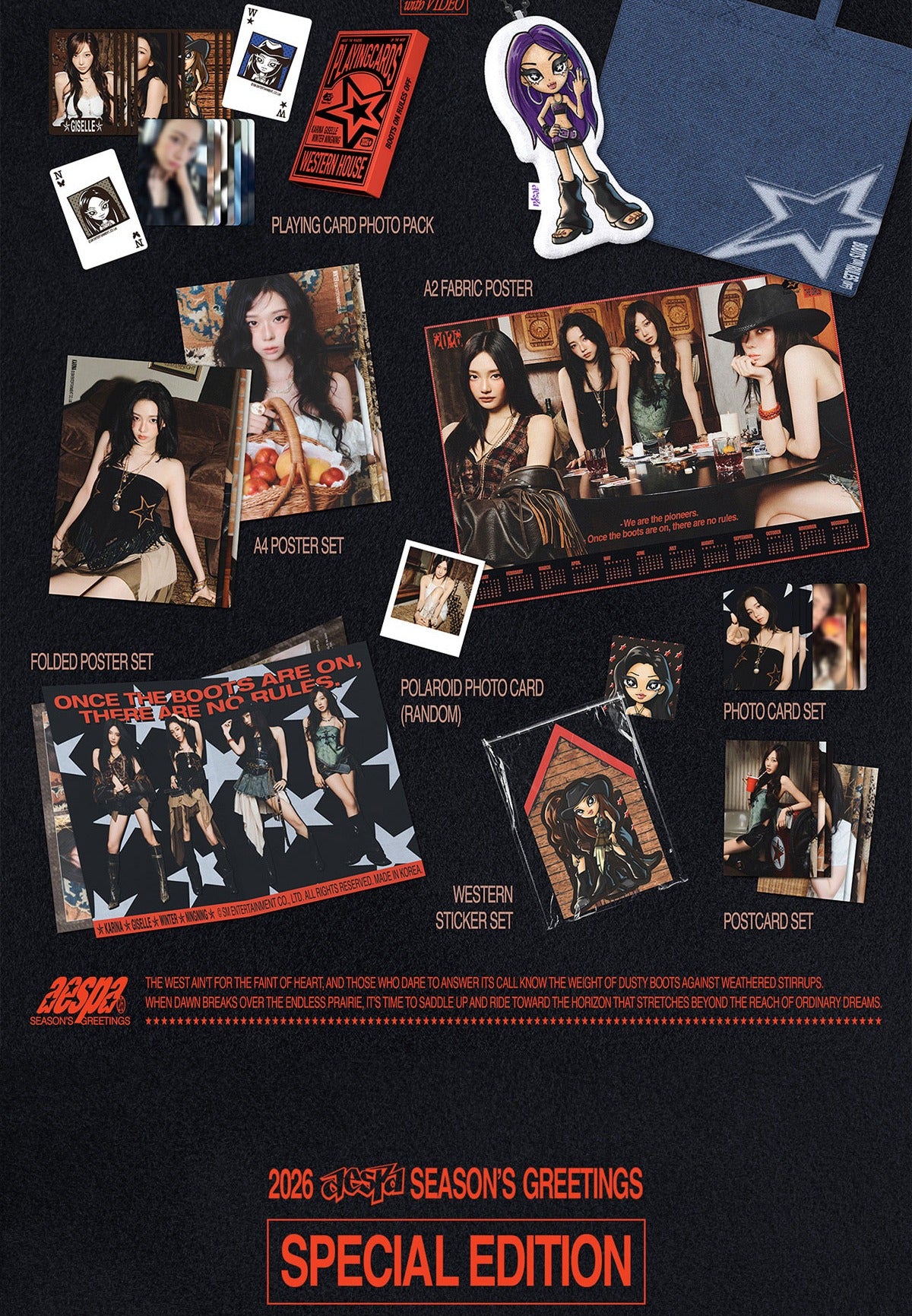 (PRE-ORDER 2025-12-26) aespa - 2026 Season's Greetings Special Edition (POB - Photocard Set + Removable Sticker)(💝 K-Towns 2026 Season's Greetings Event!)