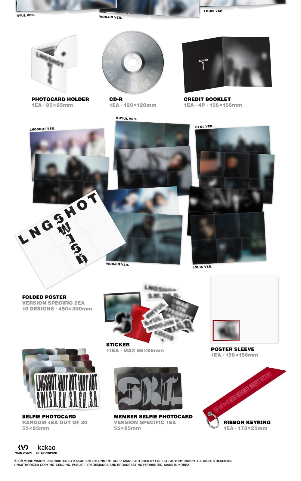 (PRE-ORDER 2026-11-11) LNGSHOT - EP Album [S.Wi.I.S.H] Standard Version (5 Versions) Random 1ea (🎁POB Included - Pre-order only)