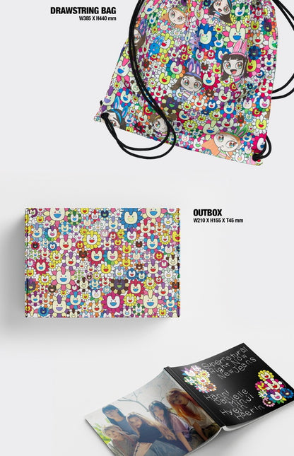 NewJeans - Japan Album Supernatural NJ x MURAKAMI Drawstring Bag Version.