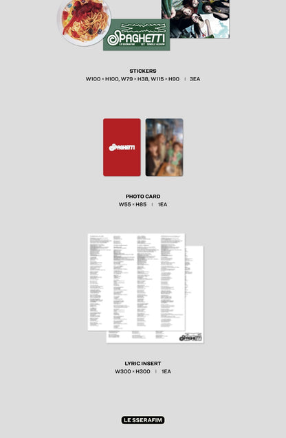 (PRE-ORDER 2026-01-30) LE SSERAFIM - 1st Single Album [SPAGHETTI] LP Vinyl Version (2 Versions) Random 1ea