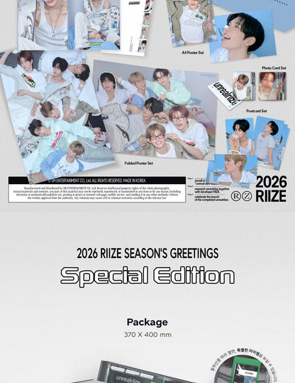 (PRE-ORDER 2025-12-26) RIIZE - 2026 Season's Greetings Special Edition (POB - Photocard Set + Removable Sticker)(💝 K-Towns 2026 Season's Greetings Event!)