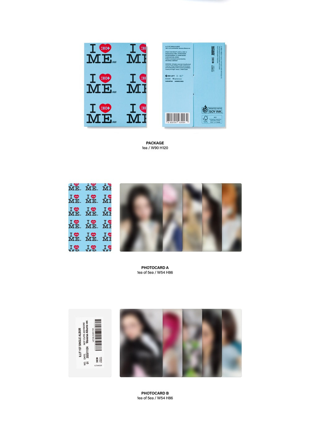 (PRE-ORDER 2025-11-24) ILLIT - 1st Single Album [NOT CUTE ANYMORE] Weverse Albums Version.