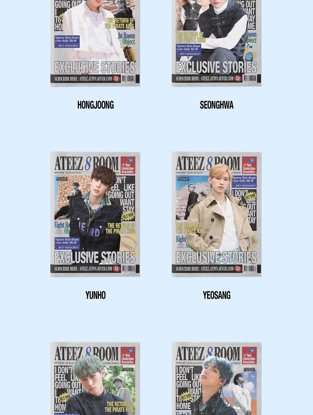 (PRE-ORDER 2026-01-10) ATEEZ - [POP-UP 8ROOM OFFICIAL MERCH] 7-YEAR CELEBRATION NEWSLETTER (8 Versions)