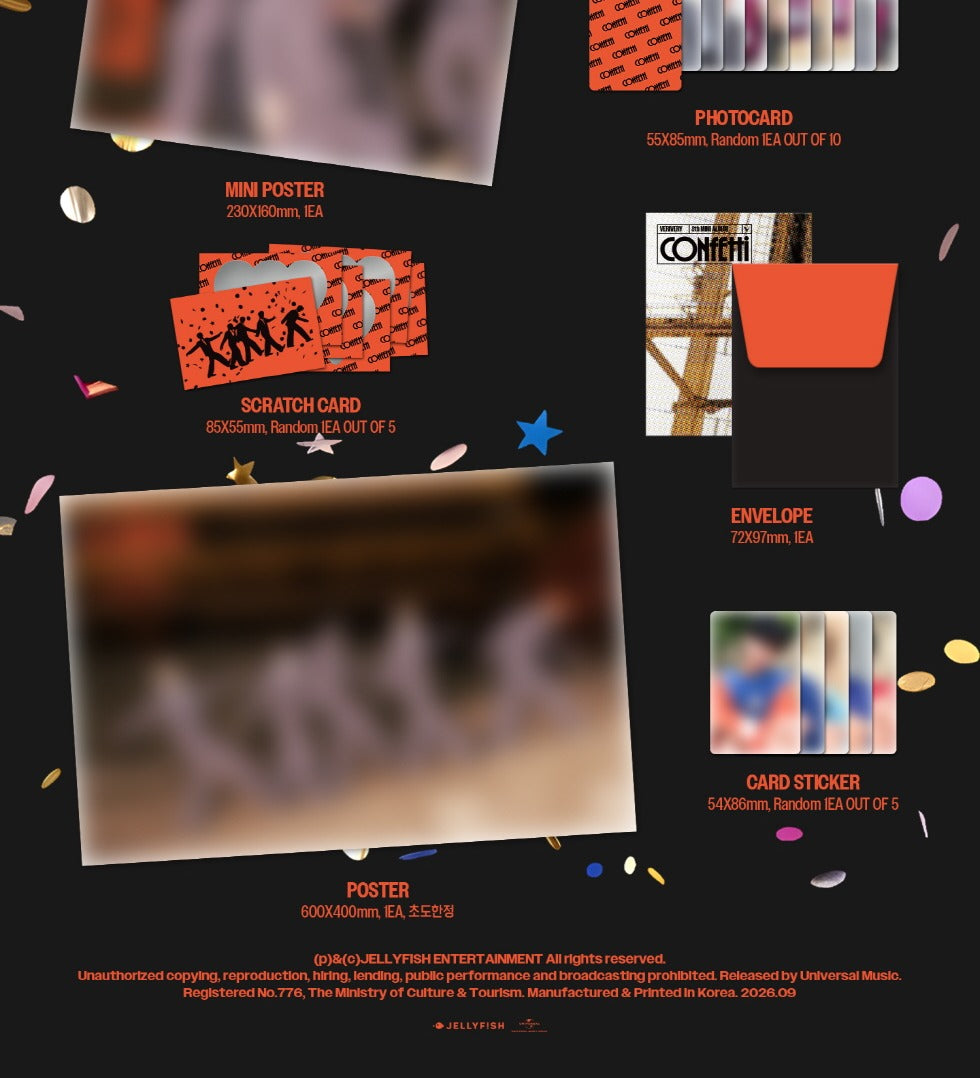 (PRE-ORDER 2026-09-07) VERIVERY 베리베리 - 8th Mini Album [CONFETTI] Photobook Version [K-Towns Exclusive Signed Album + Official Photocard Set]