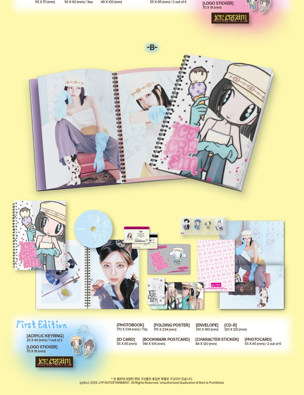 YUNA (ITZY) - 1st Mini Album [Ice Cream] Photobook Version (2 Versions) Random 1ea