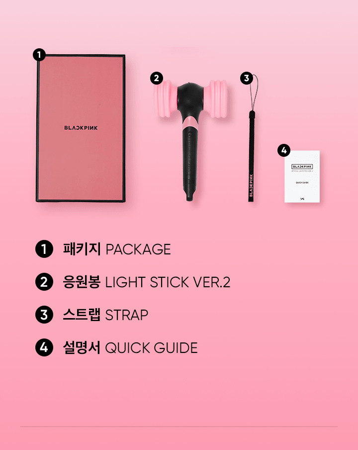 BLACKPINK - OFFICIAL LIGHT STICK VER.2 (POB - Photocard 1ea included)(& K-Towns Light Stick Event)._