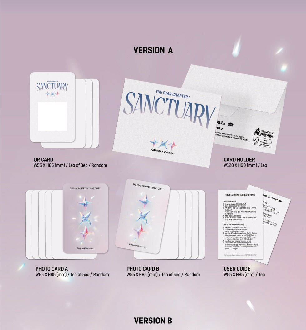 TOMORROW X TOGETHER TXT THE STAR CHAPTER: SANCTUARY Weverse Version (2 Versions).
