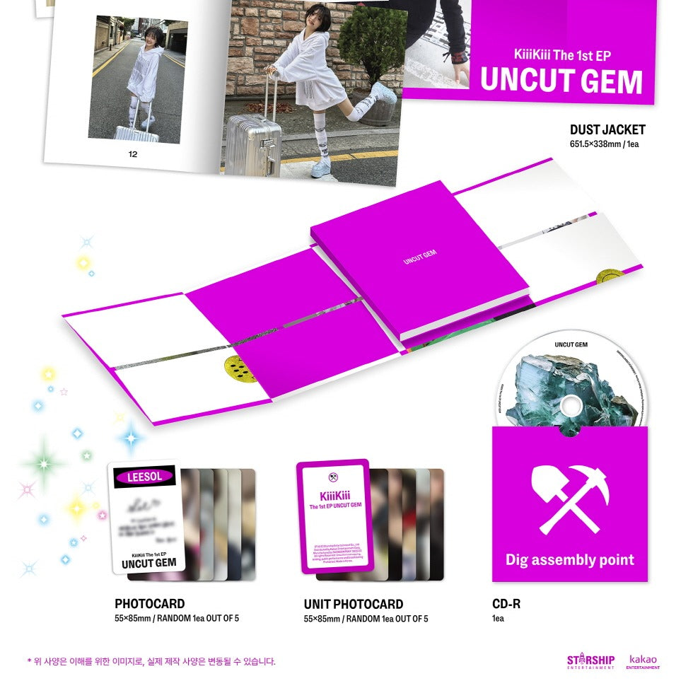 KiiiKiii - 1st Mini Album [UNCUT GEM] DIGGING Version (POB - Photocard Included!!).