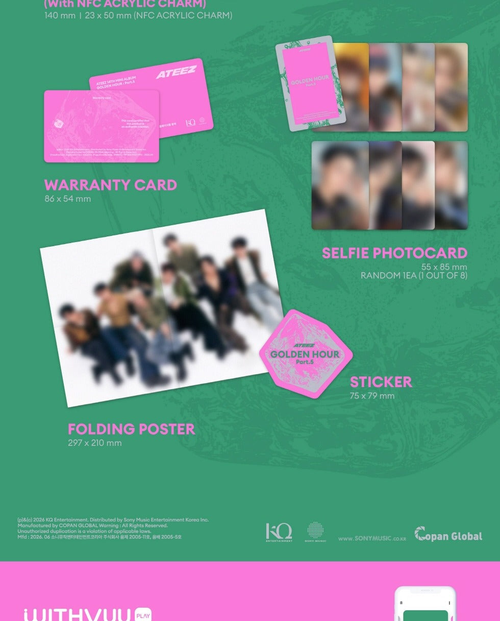 (PRE-ORDER 2026-06-30) ATEEZ - 14th Mini Album [GOLDEN HOUR : Part.5] KEY CHAIN Version
