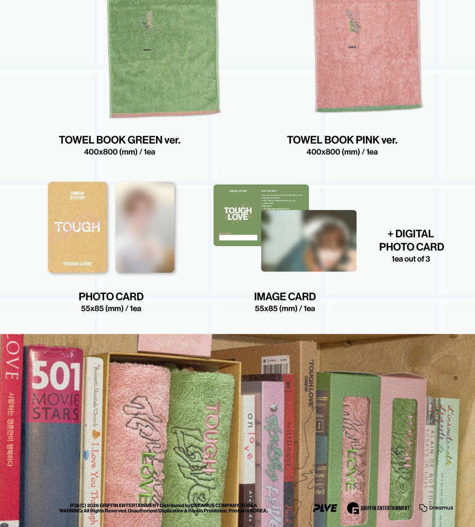 Onew (SHINee) - 5th Mini Album [TOUGH LOVE] TOWEL BOOK Version (2 Versions).