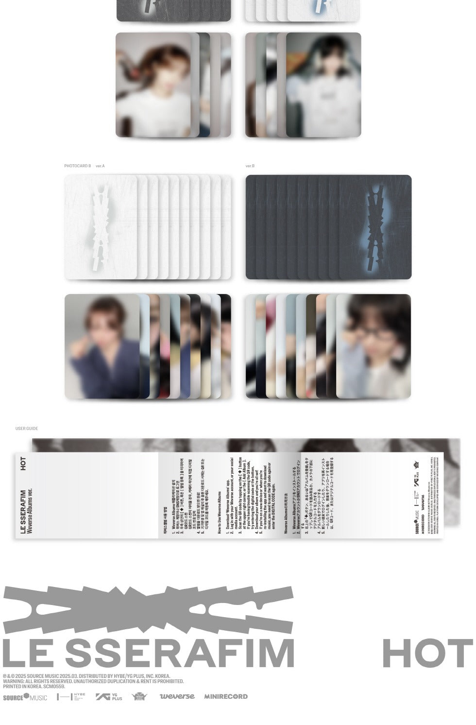 LE SSERAFIM - 5th Mini Album [HOT] Weverse Albums Version (2 Versions).