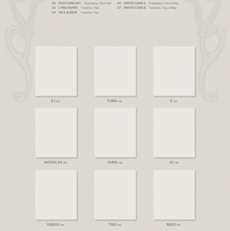 (PRE-ORDER 2026-09-08) &TEAM - Korea 2nd Mini Album [Mark on Me] SOLO Version (9 Versions) Set