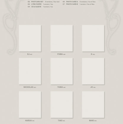 (PRE-ORDER 2026-09-08) &TEAM - Korea 2nd Mini Album [Mark on Me] SOLO Version (9 Versions) Set