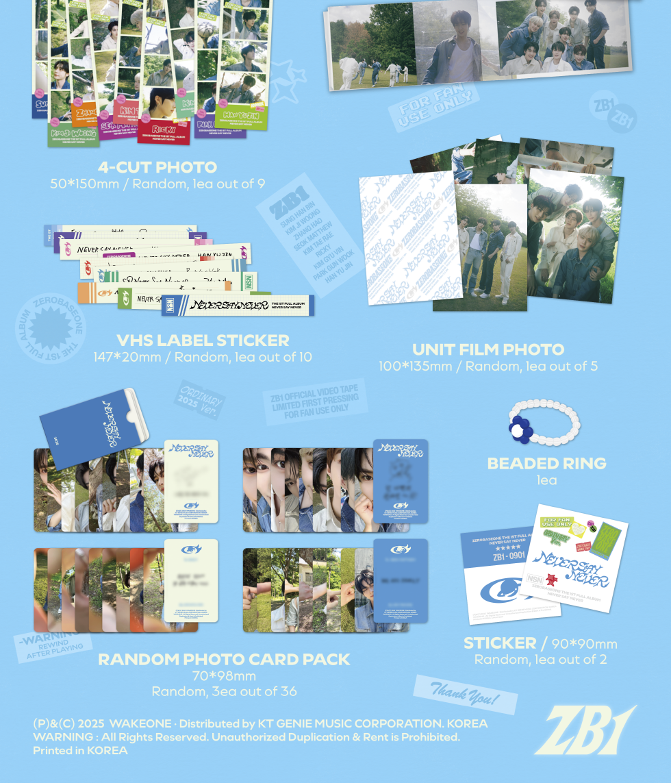 (PRE-ORDER 2025-09-02) ZEROBASEONE - 1st Full Album [NEVER SAY NEVER] Photobook Version (2 Versions) Random 1ea (POB - Photocard 1ea Included - Pre-order only)