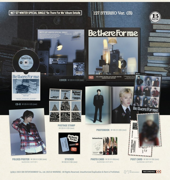 NCT 127 Winter Special Single Album - Be there for me - 127 Stereo version (2 Versions).