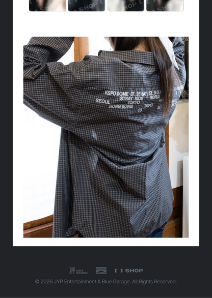 (PRE-ORDER 2026-11-16) Stray Kids - [Stray Kids World Tour <RUN IT SEOUL> Merch] CHECK SHIRT - RUN IT (POB Included Based on Order Amount)