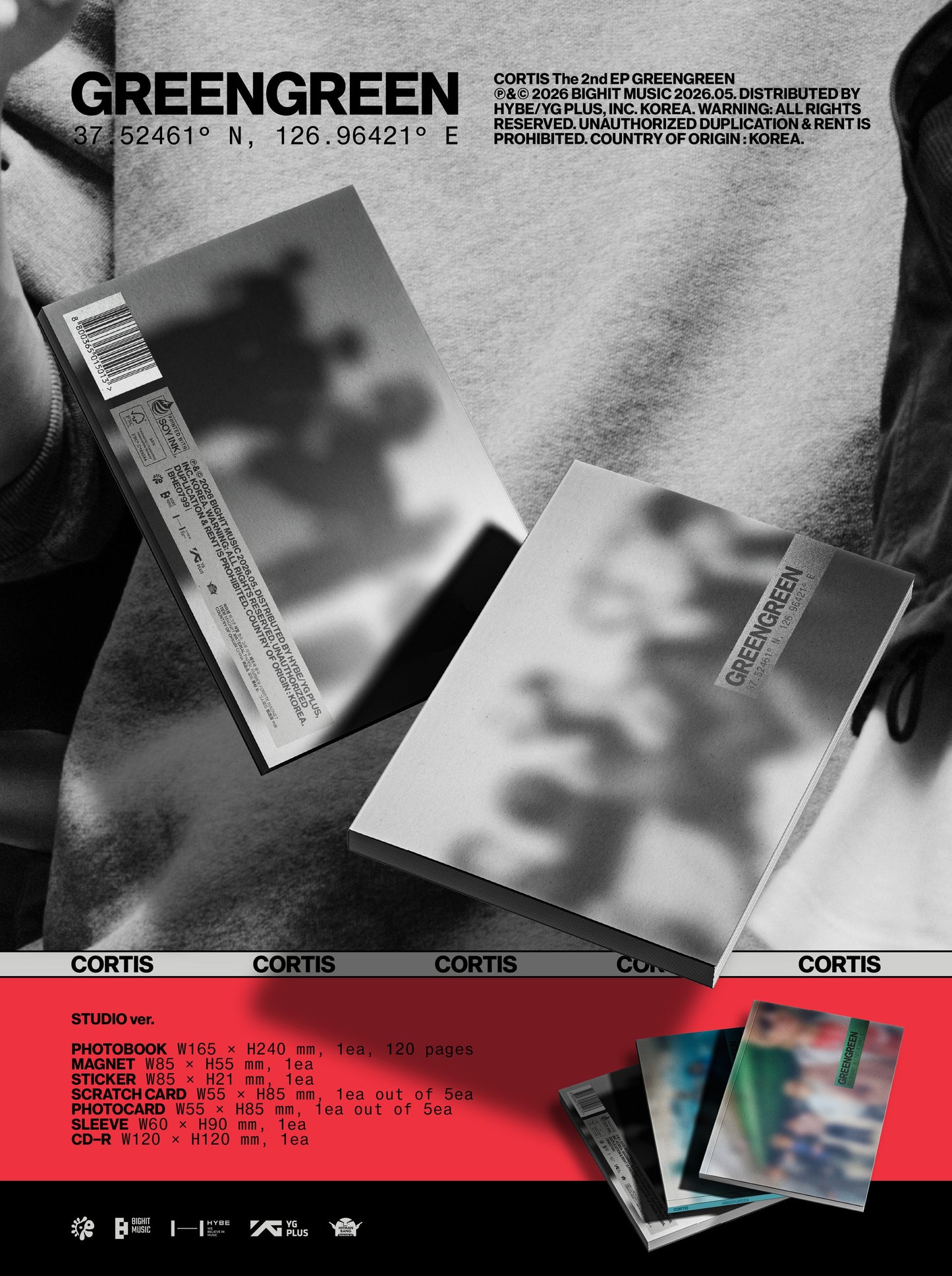 (PRE-ORDER 2026-05-04) CORTIS - The 2nd EP [GREENGREEN] Strandard Version (3 Versions) Set (POB Included - Pre Order Only)