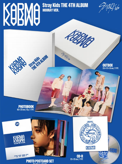 (PRE-ORDER 2025-08-22) Stray Kids - 4th Full Album [KARMA] (2 Versions) Set (POB Photocard 2ea Included)