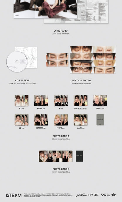 &TEAM - Korea 2nd Mini Album [Mark on Me] SOLO Version (9 Versions)