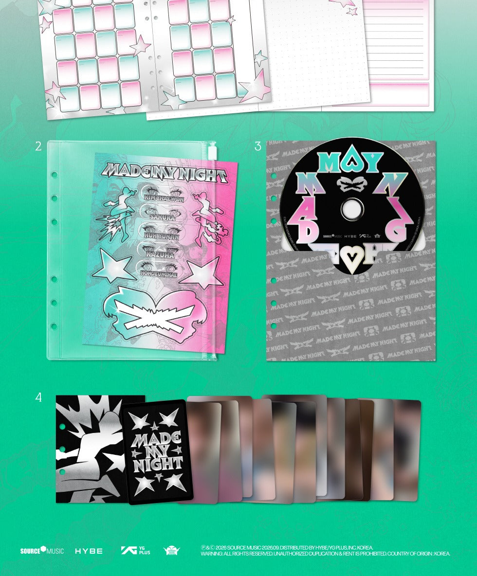 (PRE-ORDER 2026-09-11) LE SSERAFIM - 2nd Single Album [Made My Night] Chemical Night Version (POB Included - Pre-order only)