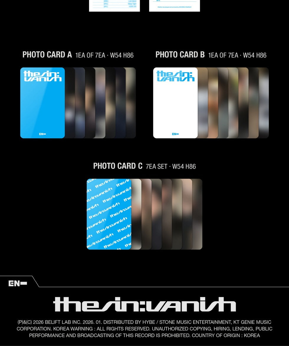 ENHYPEN - 7th Mini Album [THE SIN : VANISH] Weverse Albums Version.