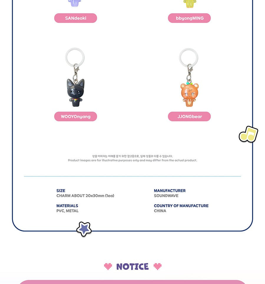 (PRE-ORDER 2026-08-31) ATEEZ x ANITEEZ - POP-UP STORE MD [ANITEEZ IN COLOR] CLEAR MASCOT CHARM (8 Versions) Random 1ea (POB Included Based on Order Amount)