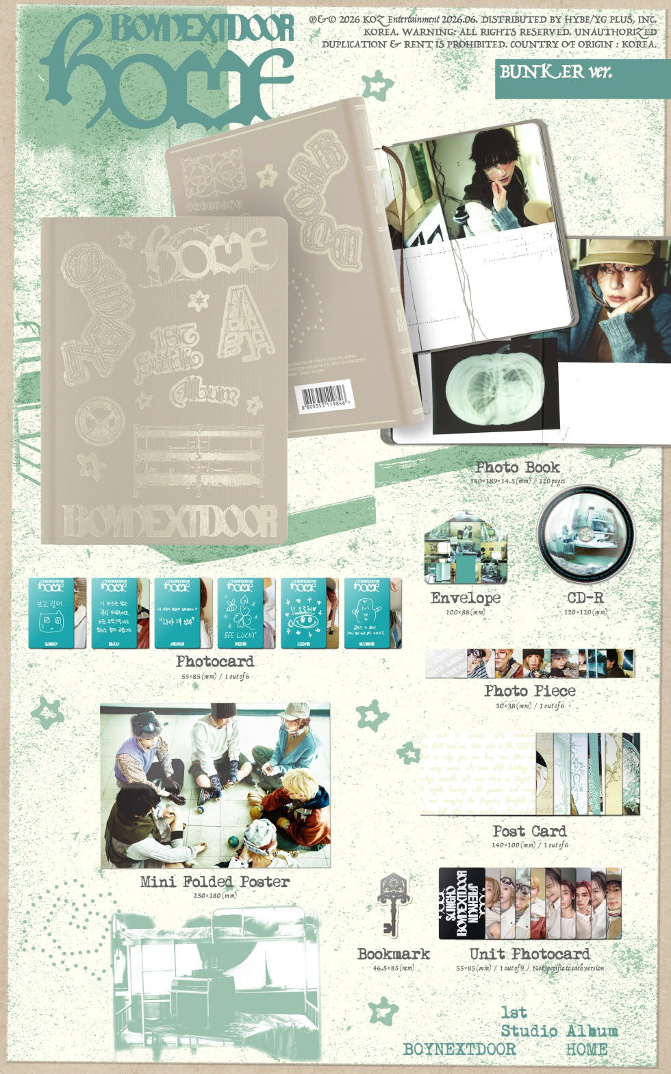 BOYNEXTDOOR - 1st Studio Album [HOME] Standard Version (3 Versions