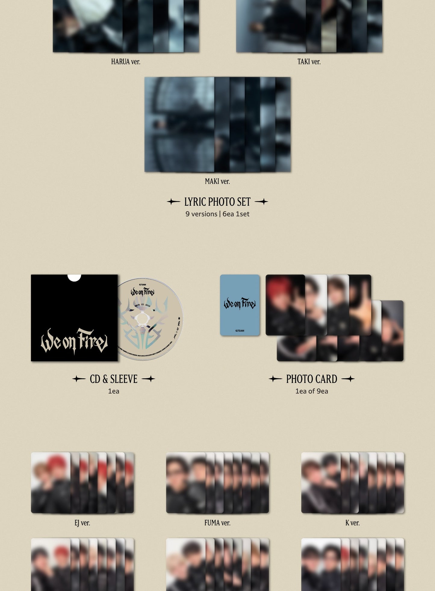 &TEAM - Japan 3rd EP Album [We on Fire] Solo Edition (9 Versions)