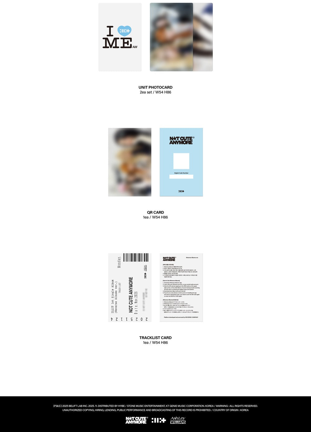 (PRE-ORDER 2025-11-24) ILLIT - 1st Single Album [NOT CUTE ANYMORE] Weverse Albums Version.