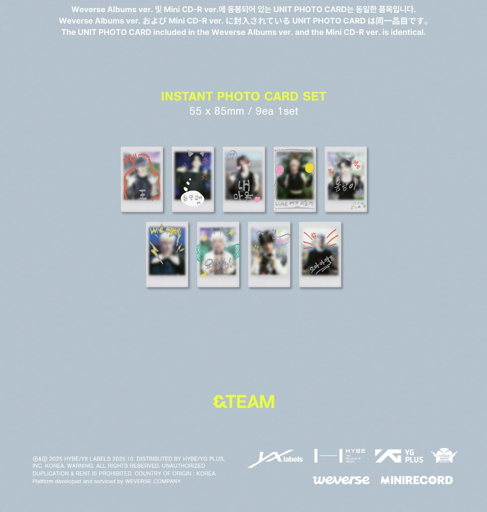 &TEAM - Korea 1st Mini Album [Back to Life] Photocard Box (Weverse Albums Version)