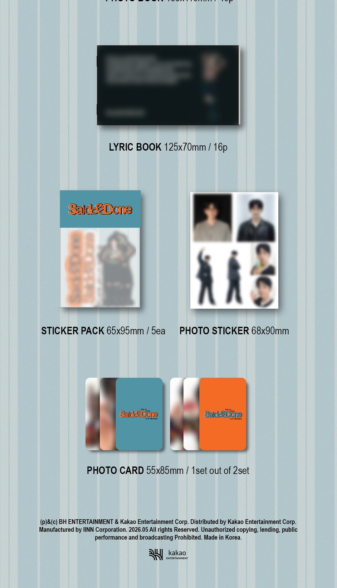 Park Jin Young 박진영 (GOT7) - 2nd Mini Album [Said & Done] Memory Box Version