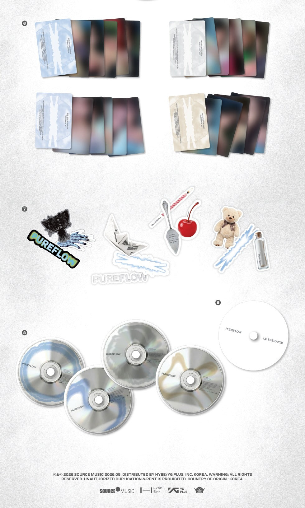 (PRE-ORDER 2026-05-22) LE SSERAFIM - 2nd Studio Album [PUREFLOW pt.1] (4 Versions) Set (POB Included - Pre-order only)